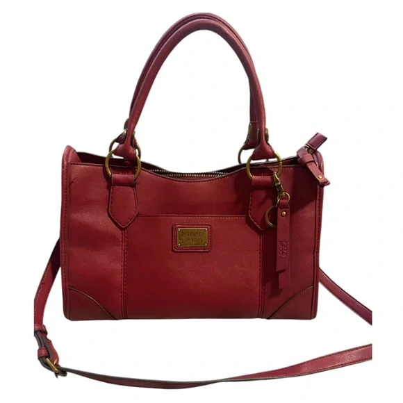 FRYE AND CO Red Satchel with Structured Design and Versatile Straps - Picture 1 of 10
